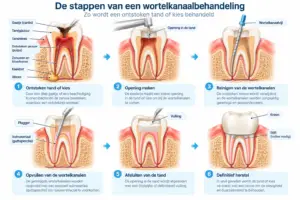Stappen van een wortelkanaalbehandeling